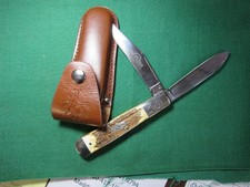 SCHATT & MORGAN S&M KNIFE genuine stag 092223 SUPER NICE NEW in sheath