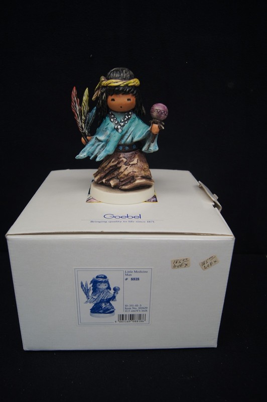 GOEBEL DeGRAZIA Porcelain Figurine #10-351 Little Medicine Man 4 7/8"