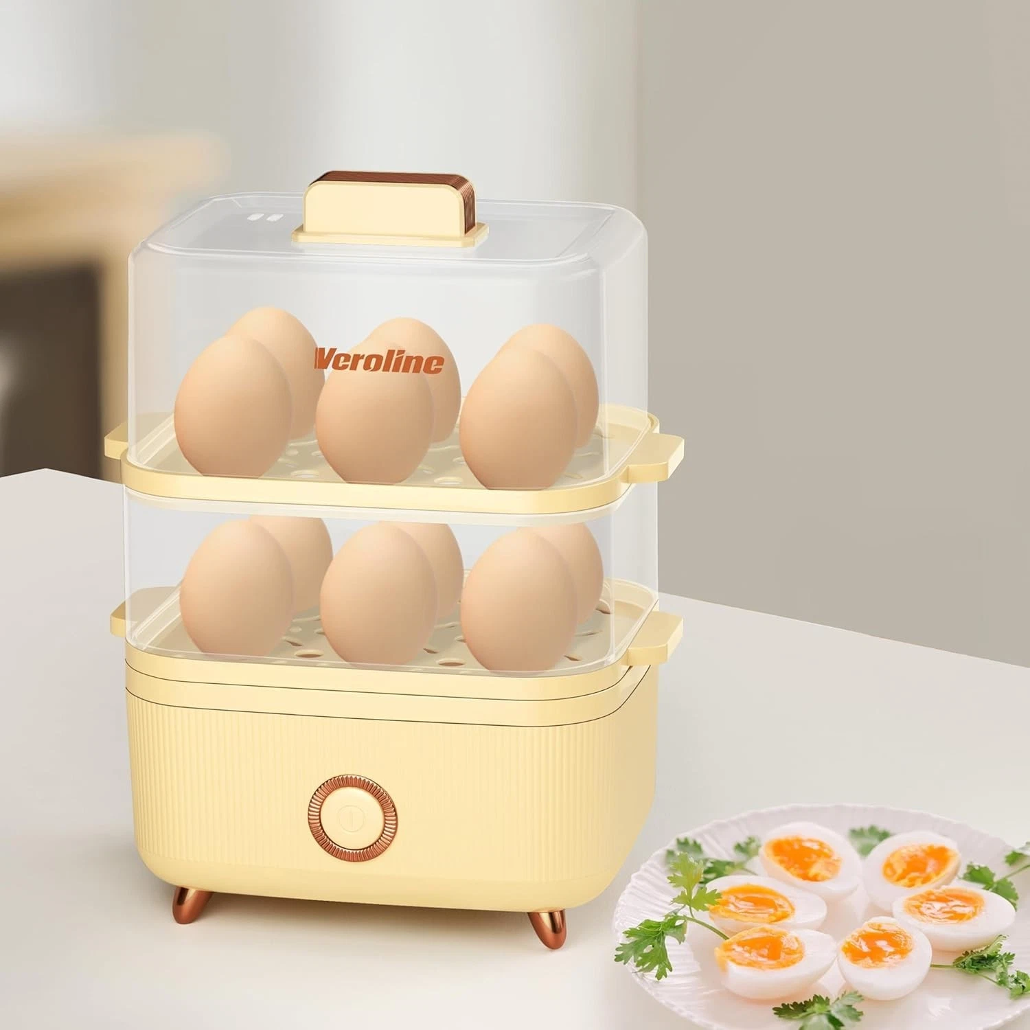 Electric Egg Cooker 12 Egg Capacity Soft Hard Boiled Poacher Omelet Steamer
Opens in a new window or