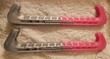 Ice Skate Blade Guards Guard dog Pink / Grey Covers Adjustable Spring