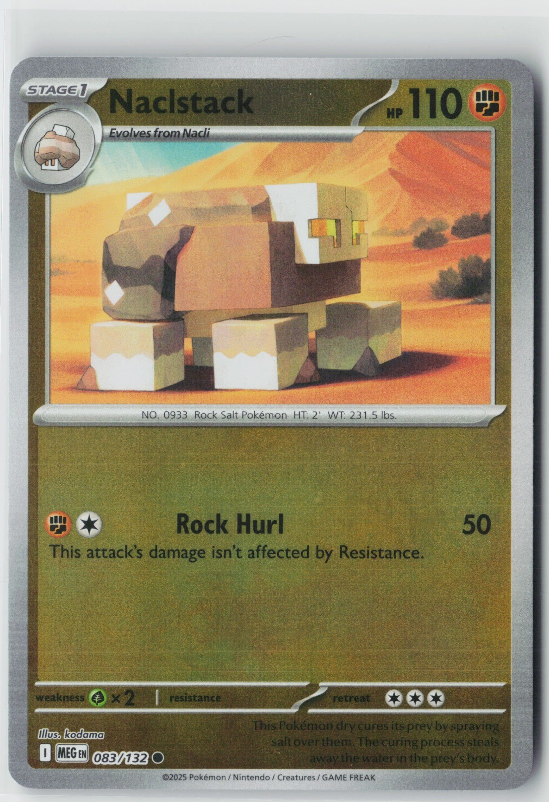 Naclstack 083/132 Reverse Holo Common ME01: Mega Evolution NM