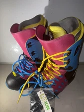 32 Thirty Two Ski Boots Mens Sz 9.0 Pink Blue Snowboard New W/ Laces See Pics
