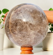 XL 225mm Dunkelbraun Rauchquarz Kristall Metaphysischer Stein Heilkugel