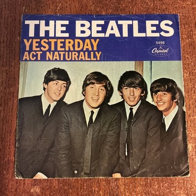 Beatles 'Yesterday/Act Naturally' 1965 US Capitol  7'' Vinyl 45 w/Picture Sleeve