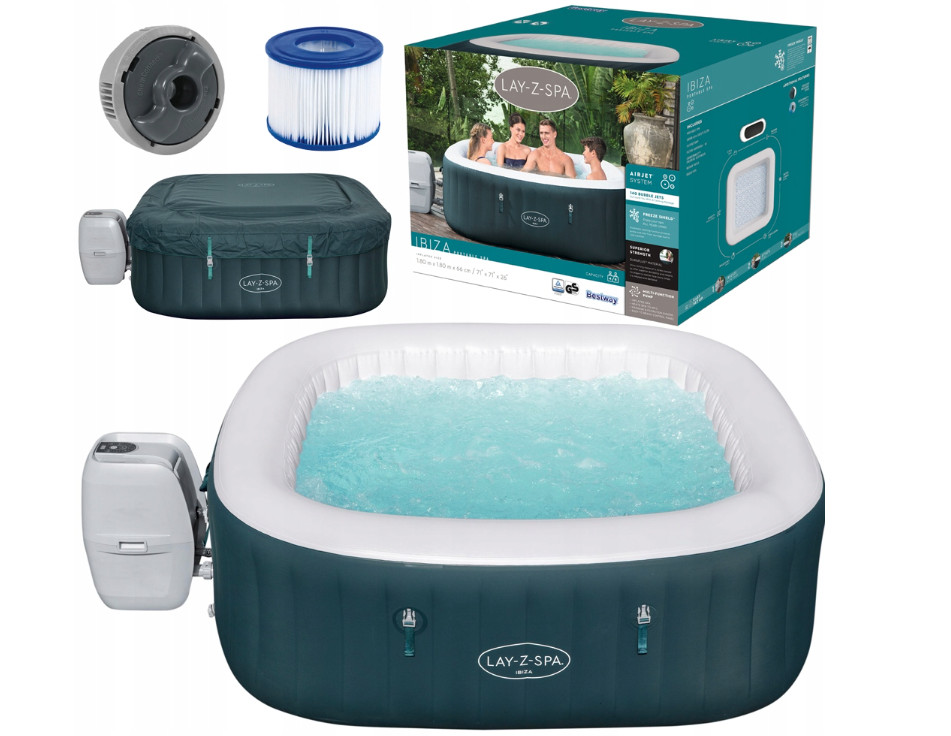 Bestway 60015 LAY-Z-SPA Ibiza Whirlpool Hinchable Azul 4-6 Personas