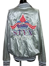 Styx vintage 1981 Embroidered Satin Jacket XL