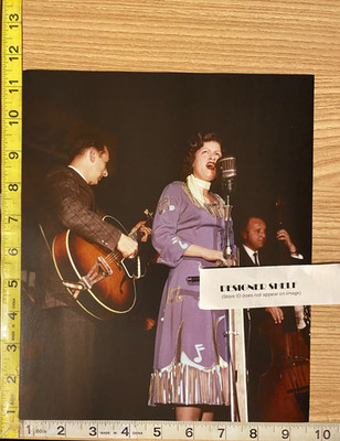 Patsy Cline In Blue Dress Singing On Stage Performance Scene  Book Photograph