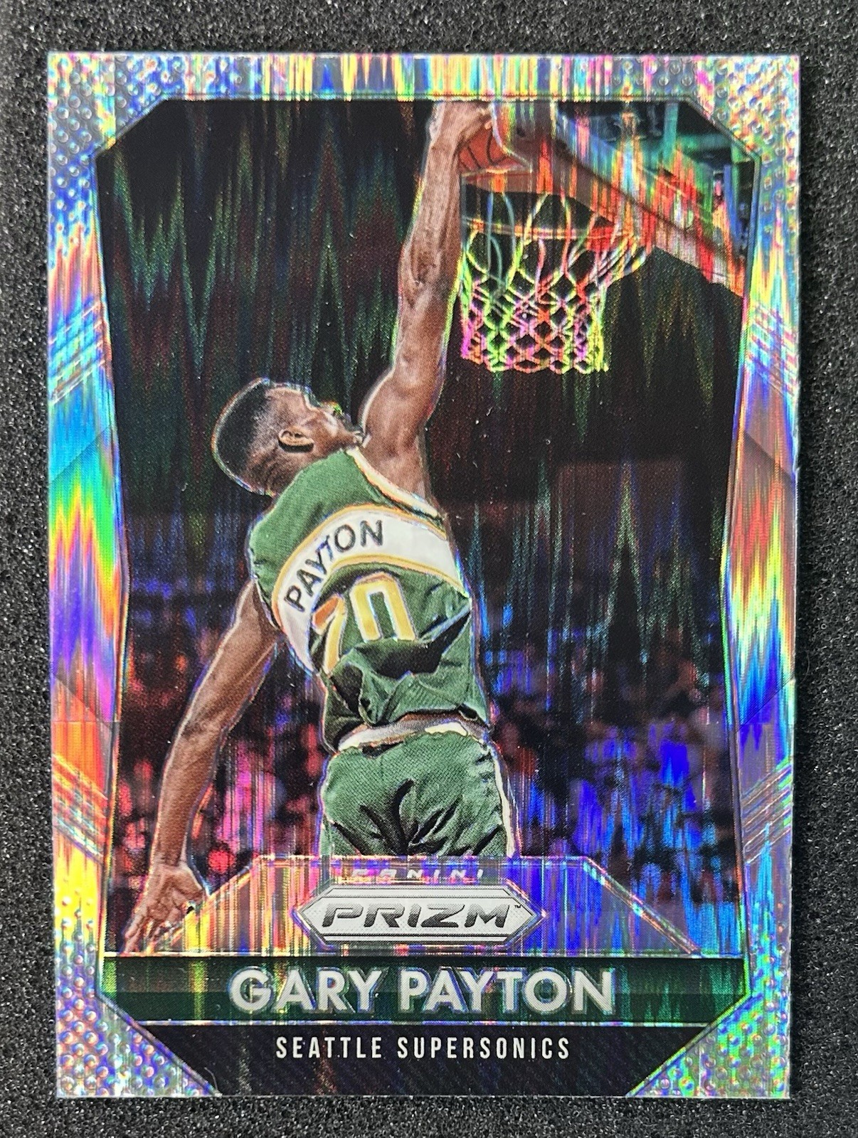 2015-16 Panini Prizm Flash Prizm Gary Payton #285 Sonics HOF SP