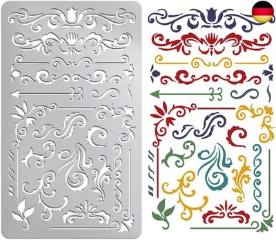 UNICRAFTALE Eck Metallschablone Zum Malen Vintage Blumen Blumenspitze Schablone - Bild 1 von 4