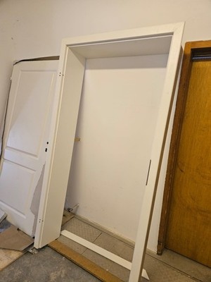 HORI  Zimmertür Komplettset mit Zarge und Türdrücker I Innentür weiß lackiert