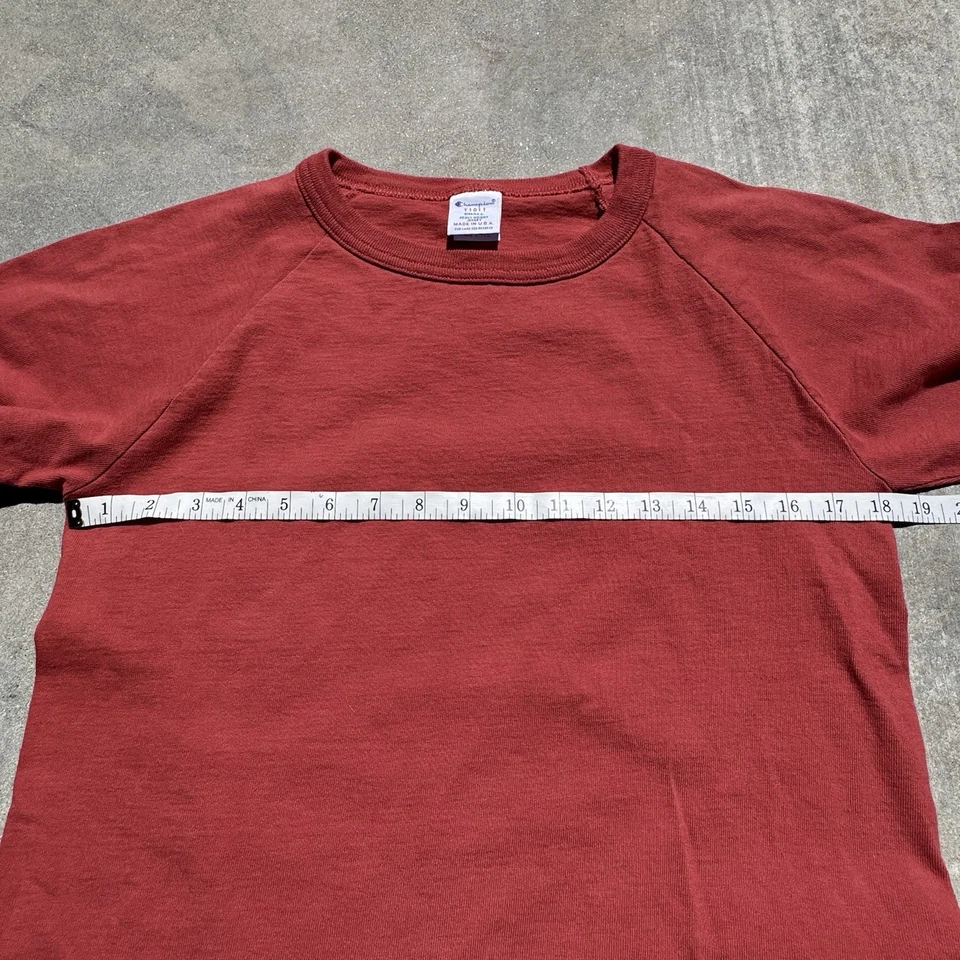 Camiseta Vintage Champion Raglán Naranja Manga Larga. Talla S. HECHO EN USA Foto 3 de 4