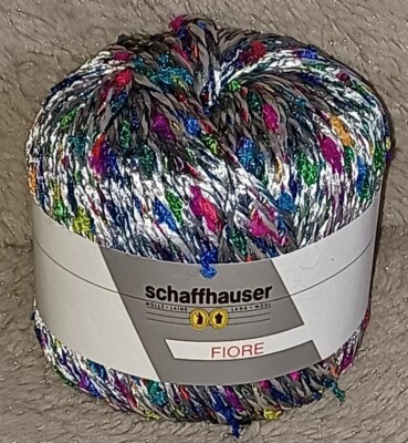 Wool Yarn Lot Schaffhauser Fiore Italy 5 Skeins Silver Confetti Fuchsia Thin