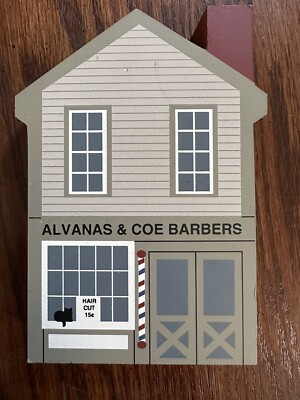 The Cat's Meow Village 1995 Series XIII - Alvanas & Coe Barbers Shelf Sitter