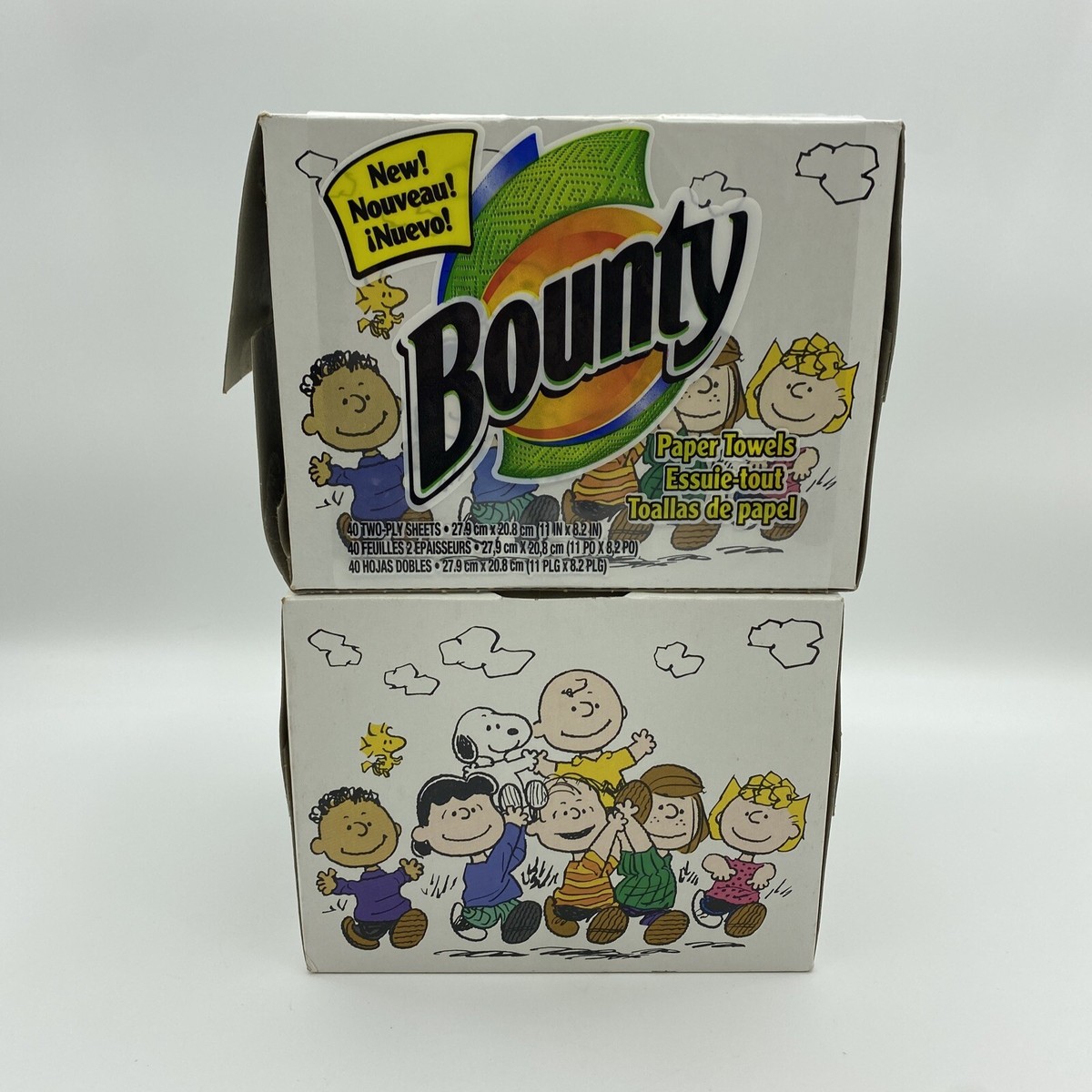 Peanuts Snoopy Charlie Brown Bounty Paper Towels x 2 Boxes Comic Cartoon  RARE