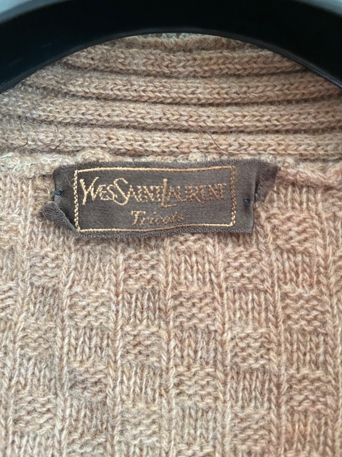 Gilet Yves Saint Laurent Paris anni 70 tricot 100% lana maglia bottoni taglia FR 46