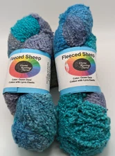 2 SKEINS FLEECED SHEEP COTTON/LYCRA DK WEIGHT YARN IN COLOR OCEAN DAZE