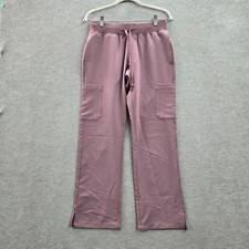 Mandala Women Scrub Bottom XS Pink Cargo Pockets Drawstring