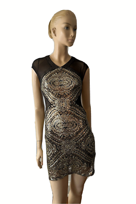 BADGLEY MISCHKA COLLECTION ANTIQUE GOLD SEQUIN-LACE DRESS SIZE 2 | eBay BADGLEY MISCHKA COLLECTION ANTIQUE GOLD SEQUIN-LACE DRESS SIZE 2 | eBay