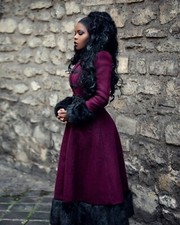 Beautiful Burgundy Victorian Look Adult Winter Coat Size Small