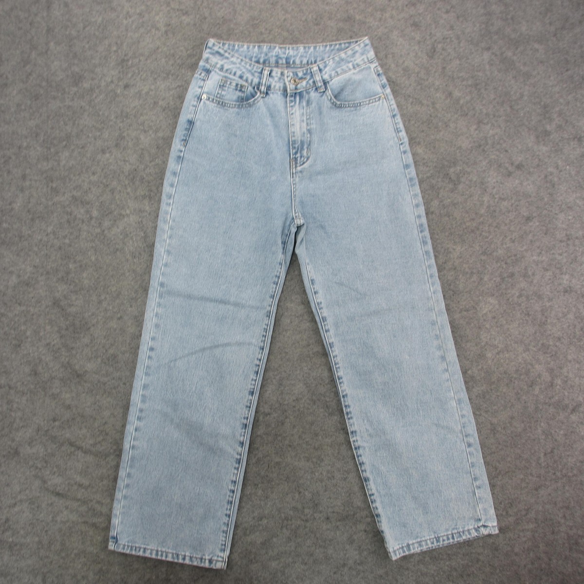 Shein Jeans Women's Blue Stone Wash High Rise Baggy Mom Jeans