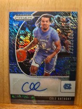 Cole Anthony #PA-CA 2020 #04/13 Prospect Autographs Blue Shimmer PRIZM RC H0139A