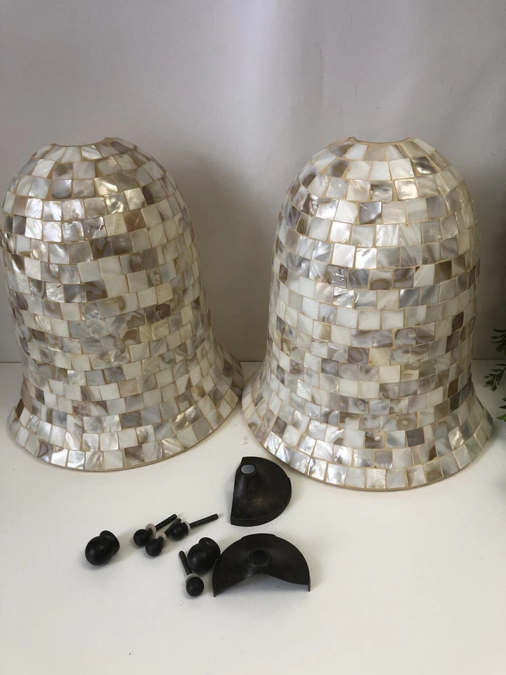 2 QUOIZEL MONTEREY PEN SHELL MOSAIC WALL SHADES   - Image 2 of 4