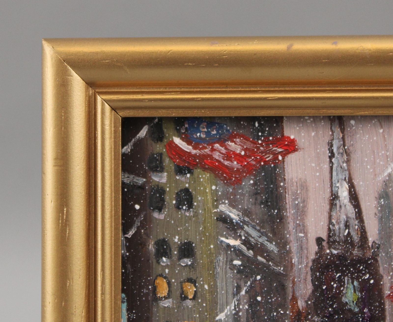 CHRISTOPHER WILLETT New York City Wall Street Trinity Church Snow Oil