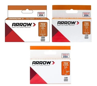 Arrow T25 Round Crown Universal Fit Staples Heavy Duty Staple Clip Tack