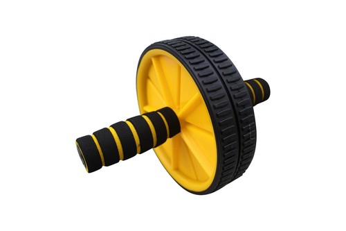 Ab Exercise Wheel Roller Abdominal Abs with Knee Mat Pad Training Workout YELLOW - Picture 2 of 5