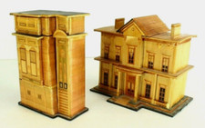 = Casas miniatura de arte de paja vintage 1978 dos - cajas/frascos para baratijas de joyería