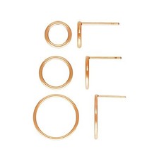 14K Rose Gold Filled Circle Ear Posts Rose Gold Round Stud Earring 7mm 10mm 15mm