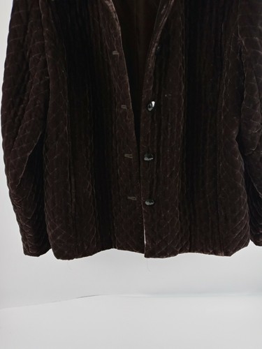 JM Collection Sweater Jacket Women Size 16 Quilted Boho Velvet Velour - Picture 2 of 10