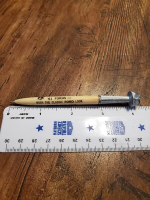 Vintage Atomic Rocket Pen 1961 Ford Touslee Ford St Francis Kansas Metal Top