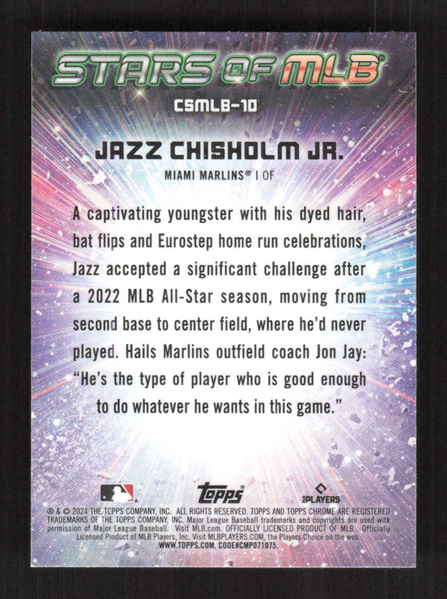 Jazz Chisholm 2024 Topps Series 1 Stars of MLB CHROME Miami
