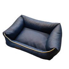 Dog Bed Dog Basket Dog Cushion Dog Sofa Lounge Area Faux Leather Size S Blue
