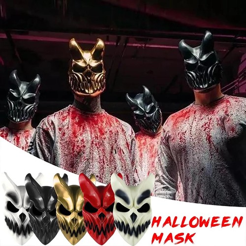 Maschera Halloween 2025 Nuova Maschera Cosplay Halloween Viso Gomma Macellazione al Bambino - Foto 2 di 24