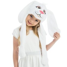 White Bunny Plush Headpiece Kids Dress-Up Play Accessory Hat Animal
