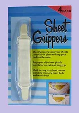 New 4 Pack of Sheet Grippers, Elastic Bed Straps, Fasteners Suspenders Holder