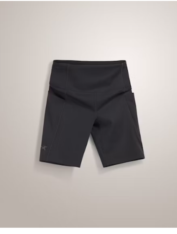 Nuovo ARC'TERYX 'ESSENT HIGH RISE 8" CORTO 'NERO' DONNA TAGLIA 6 nuovo senza etichette