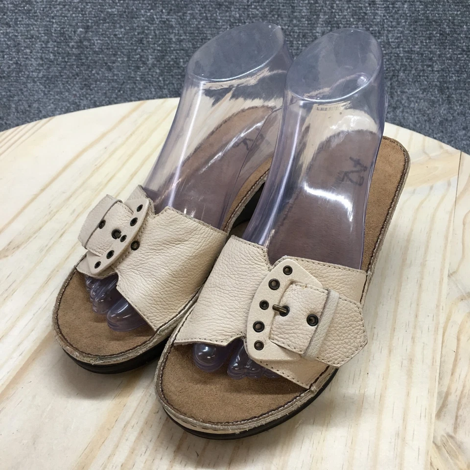 Sandalias A2 by Aerosoles para mujer 6 M Dread Stock Slides cuero beige cuña informales Foto 3 de 4