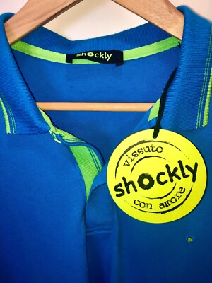 Blue Shockly Vissuto Con Amore Polo Marine Shirt, Size XL New with Tags