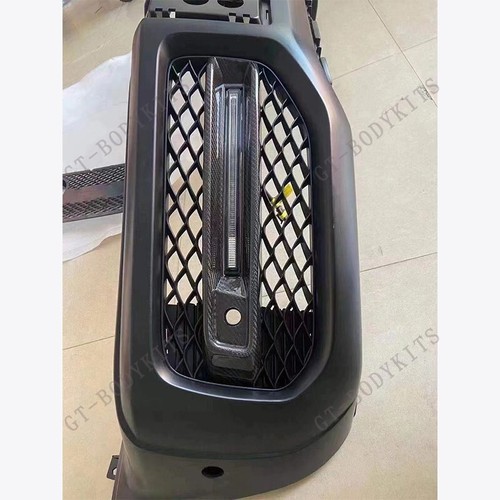 For Benz W463A W464 G63 AMG 19-23 Carbon Fiber Front Bumper Cover LED Light Trim - Imagen 5 de 5