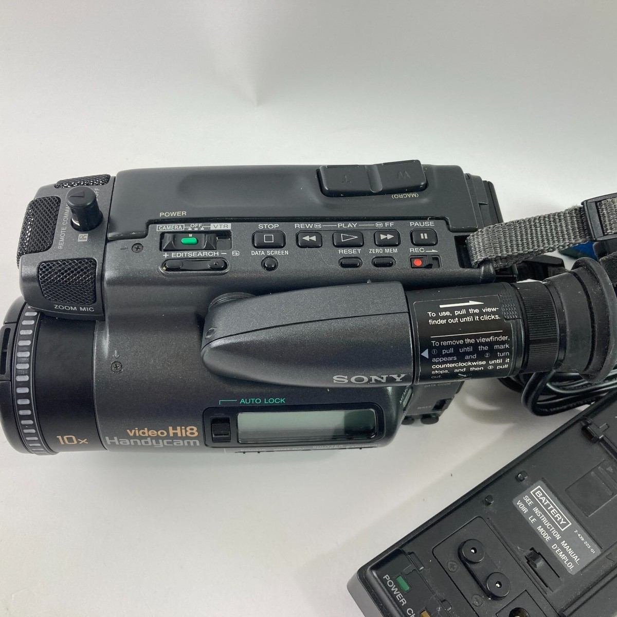 SONY VideoHi8 Handycam CCD-TRV101 ③ Sony Handycam Video Hi8 CCD-TR101 w/ AC Cable For Parts or