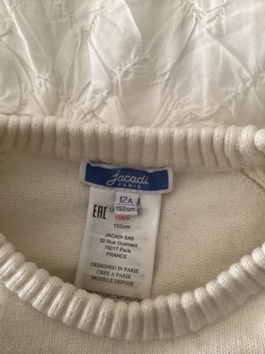 jacadi boys size 12 #Artiste ivory blue striped sweater excellent condition - Picture 4 of 10