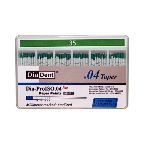 Diadent MP210-607 Absorbent Paper Points Dia-ProISO GT .04 #35 Spillproof 100/Pk