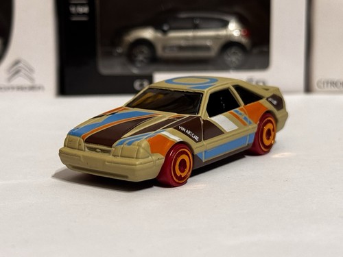 Hot Wheels Mainlines Ford Mustang Foxbody Art Car BEIGE 1/64 - Loose - Picture 1 of 9