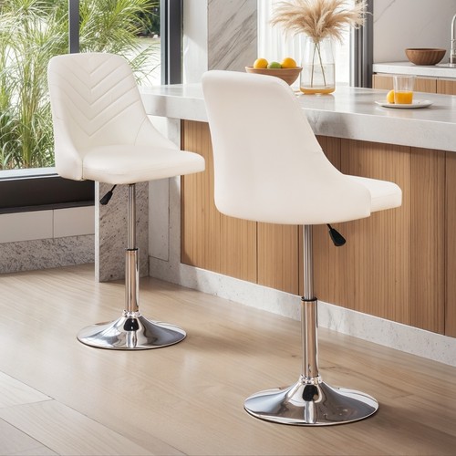 Juego de 2 taburete de bar giratorio 360 para oficina en casa con respaldo de silla asiento suave para salón - Imagen 23 de 28