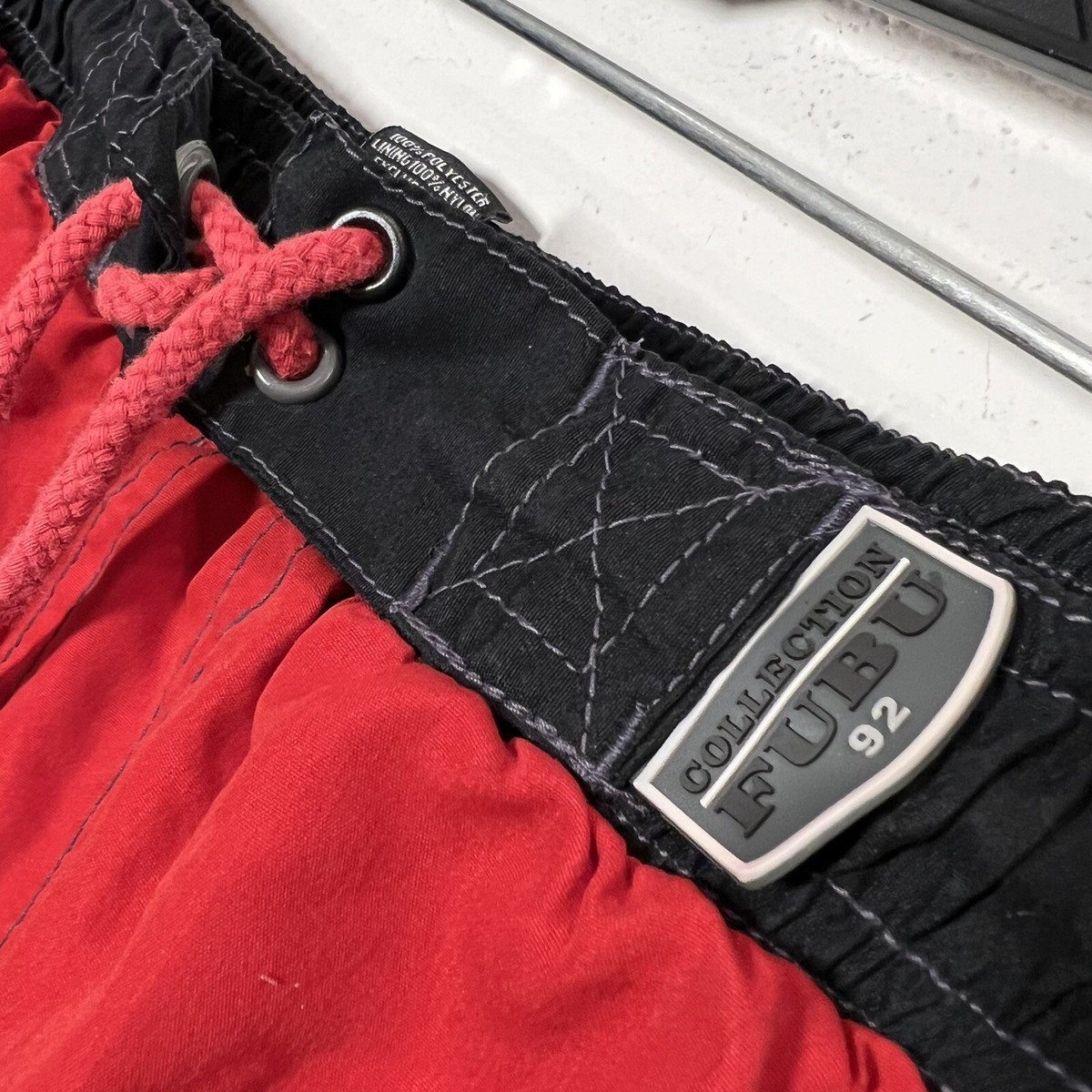 Short De Sport FUBU 1992 Bred – Taille XXL, Rouge, Noir, Blanc, Coton, Occasion Très Bon état