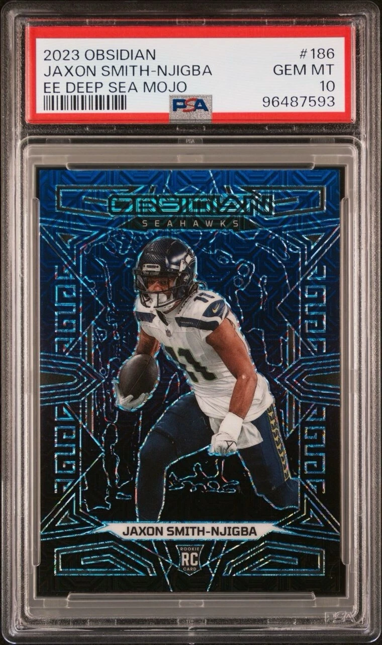 Jaxon Smith-Njigba Panini Obsidian #186 Electric Etch Deep Sea Mojo