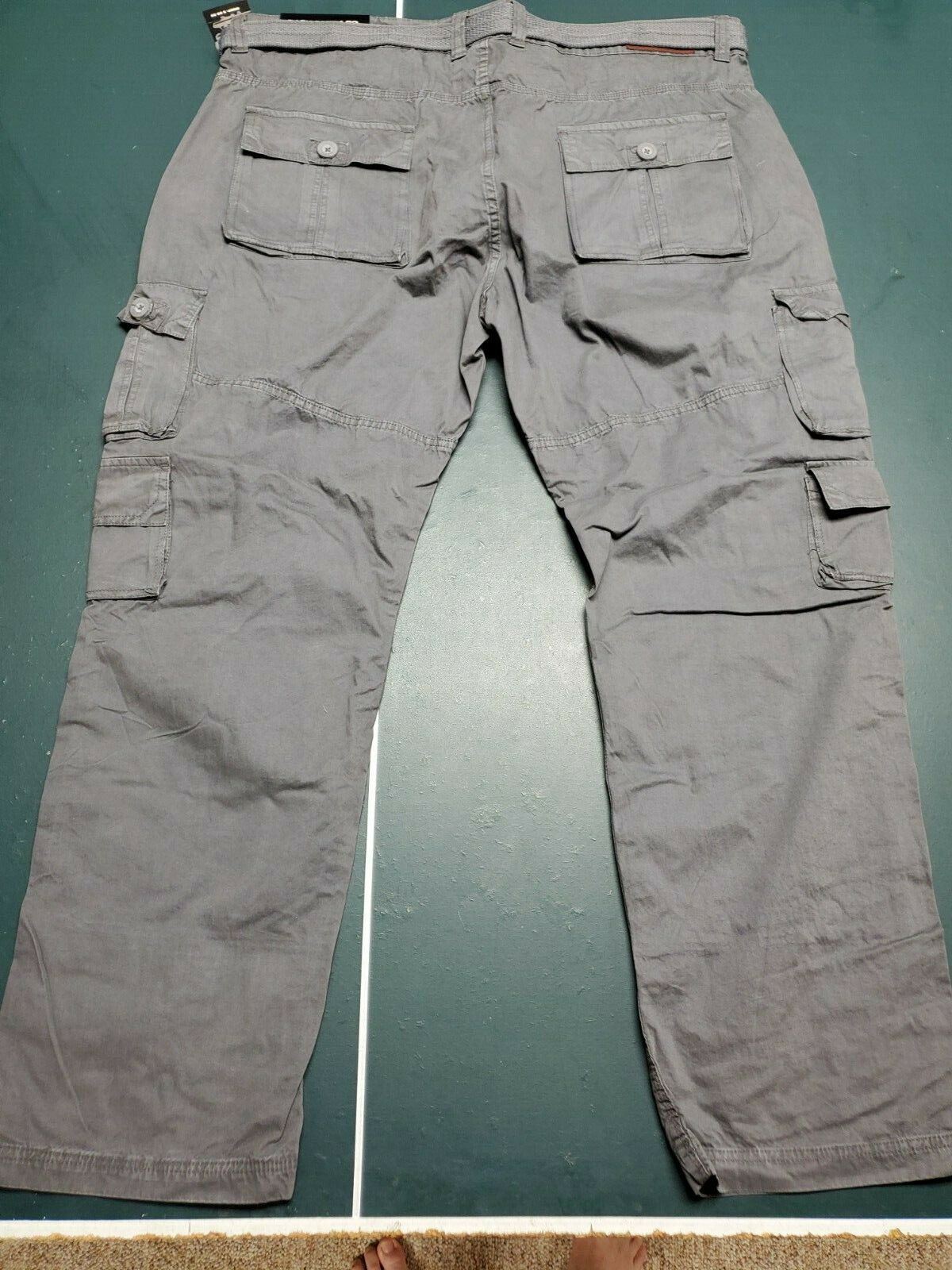 Big Mens Dash Denim Fashion Belted Twill Cargo Pants Gray 44-54 MSRP $69.99  | eBay